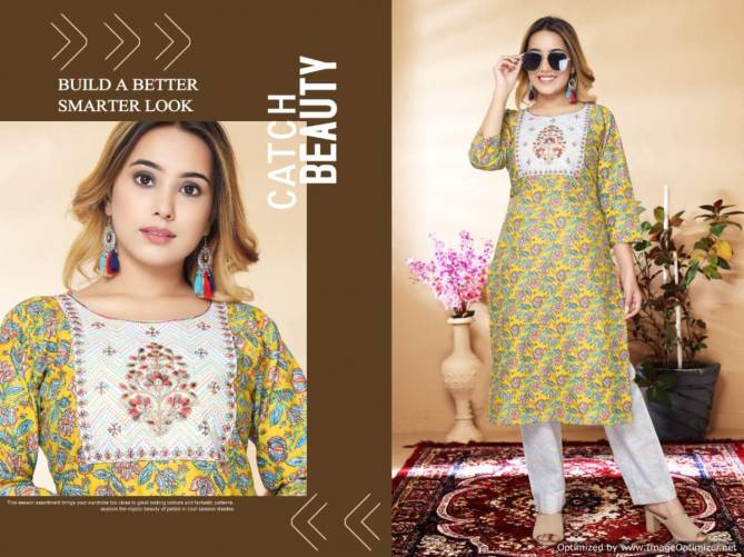 Aarvee Latest Fancy Designer Ethnic Wear Cotton Kurti With Bottom Collection